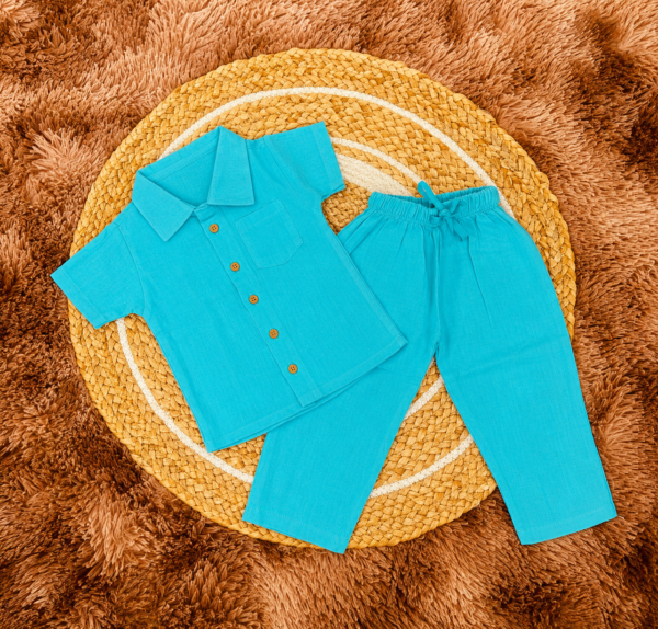 Crinkle- Top & Pant Sky Blue