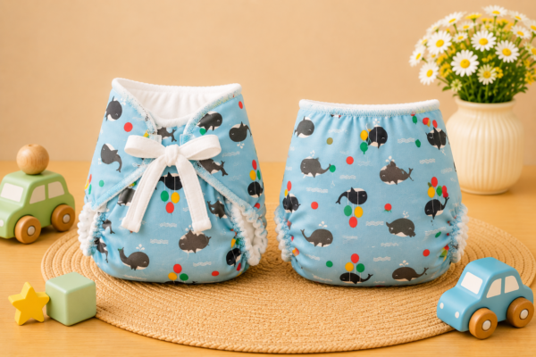 Padded Nappies - Blue Whale